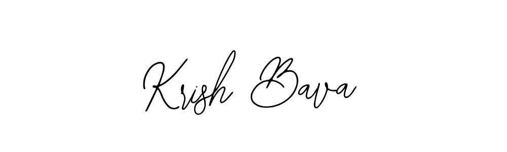 Use a signature maker to create a handwritten signature online. With this signature software, you can design (Bearetta-2O07w) your own signature for name Krish Bava. Krish Bava signature style 12 images and pictures png