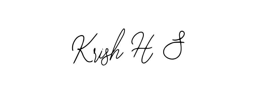 if you are searching for the best signature style for your name Krish H S. so please give up your signature search. here we have designed multiple signature styles  using Bearetta-2O07w. Krish H S signature style 12 images and pictures png