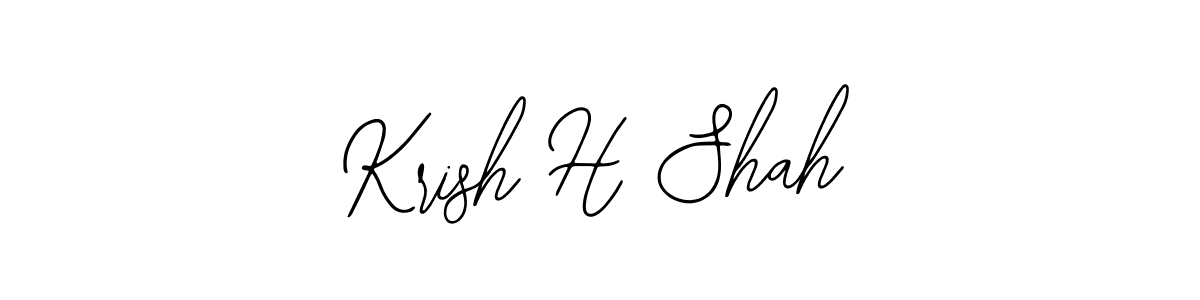 How to make Krish H Shah name signature. Use Bearetta-2O07w style for creating short signs online. This is the latest handwritten sign. Krish H Shah signature style 12 images and pictures png