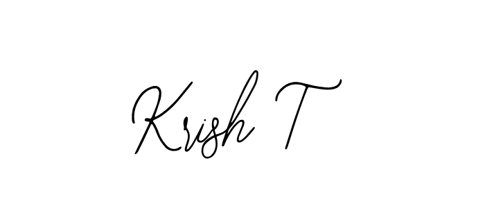 if you are searching for the best signature style for your name Krish T. so please give up your signature search. here we have designed multiple signature styles  using Bearetta-2O07w. Krish T signature style 12 images and pictures png