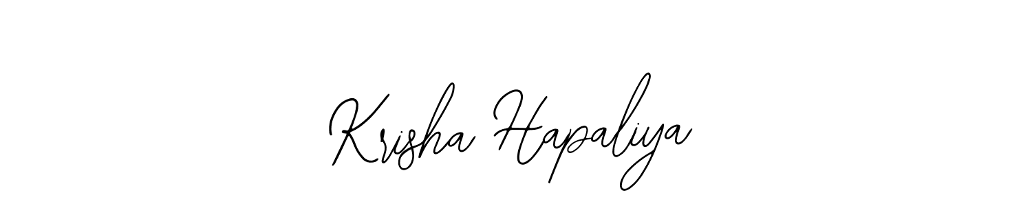 How to make Krisha Hapaliya name signature. Use Bearetta-2O07w style for creating short signs online. This is the latest handwritten sign. Krisha Hapaliya signature style 12 images and pictures png
