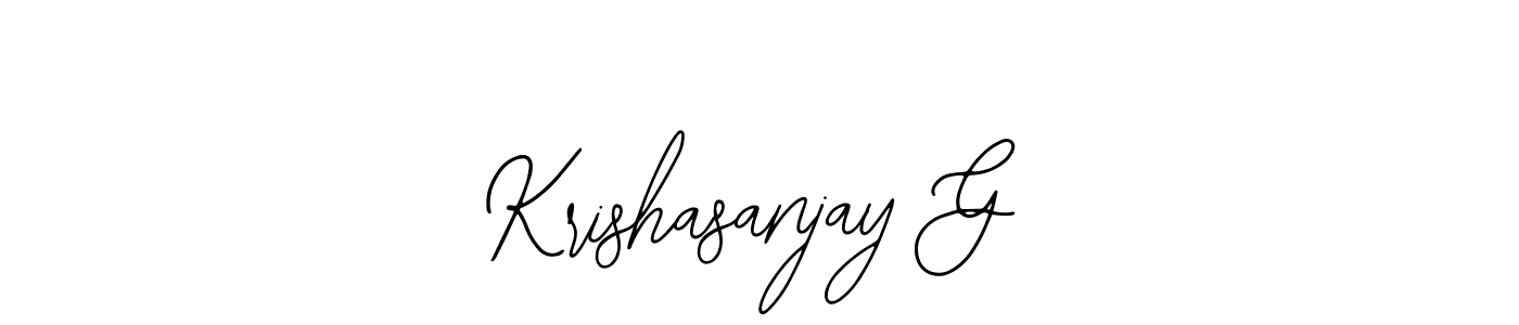The best way (Bearetta-2O07w) to make a short signature is to pick only two or three words in your name. The name Krishasanjay G include a total of six letters. For converting this name. Krishasanjay G signature style 12 images and pictures png