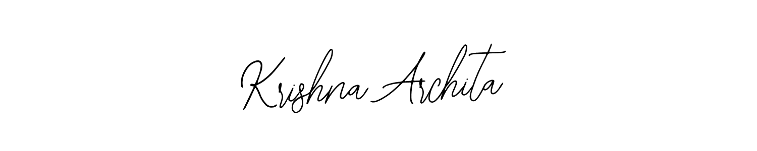 The best way (Bearetta-2O07w) to make a short signature is to pick only two or three words in your name. The name Krishna Archita include a total of six letters. For converting this name. Krishna Archita signature style 12 images and pictures png