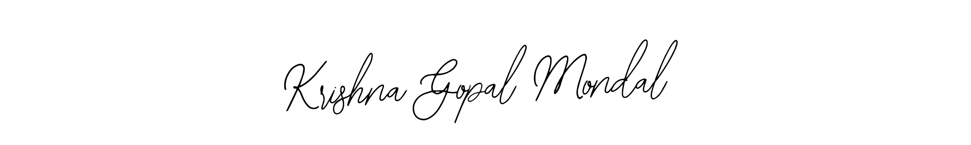 How to make Krishna Gopal Mondal name signature. Use Bearetta-2O07w style for creating short signs online. This is the latest handwritten sign. Krishna Gopal Mondal signature style 12 images and pictures png