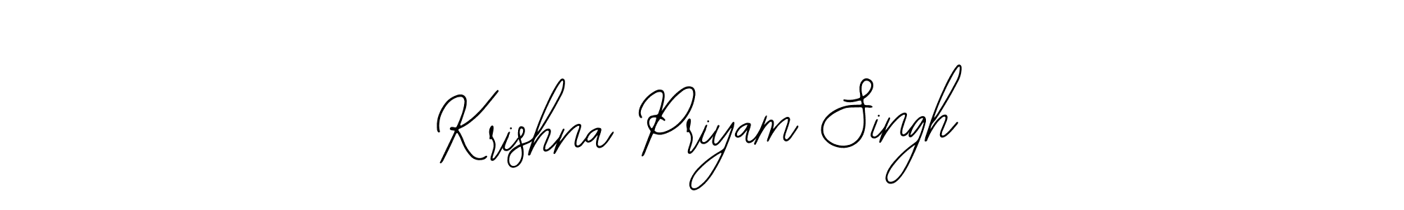 Use a signature maker to create a handwritten signature online. With this signature software, you can design (Bearetta-2O07w) your own signature for name Krishna Priyam Singh. Krishna Priyam Singh signature style 12 images and pictures png