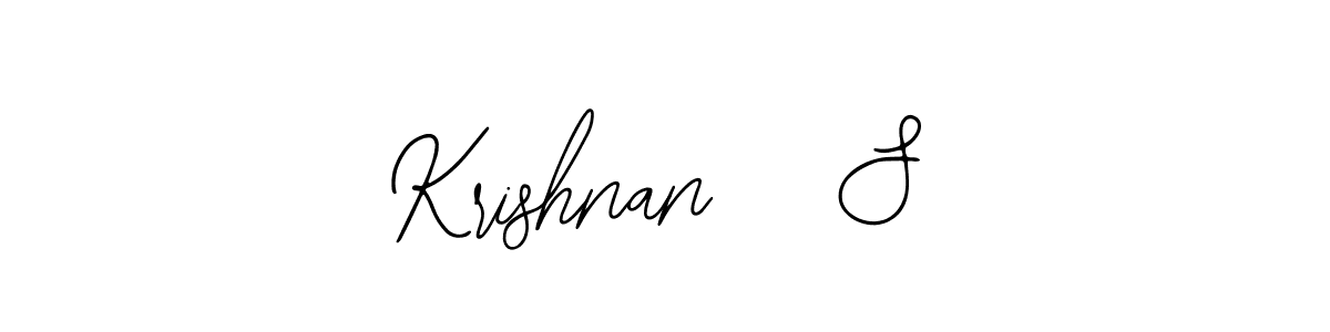 if you are searching for the best signature style for your name Krishnan   S. so please give up your signature search. here we have designed multiple signature styles  using Bearetta-2O07w. Krishnan   S signature style 12 images and pictures png