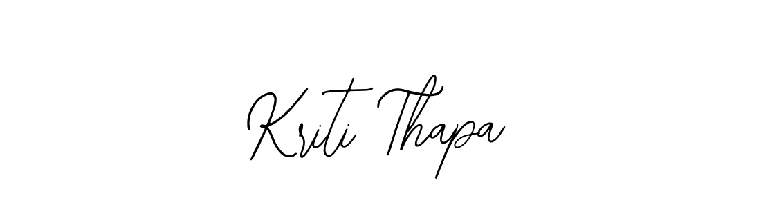 You should practise on your own different ways (Bearetta-2O07w) to write your name (Kriti Thapa) in signature. don't let someone else do it for you. Kriti Thapa signature style 12 images and pictures png