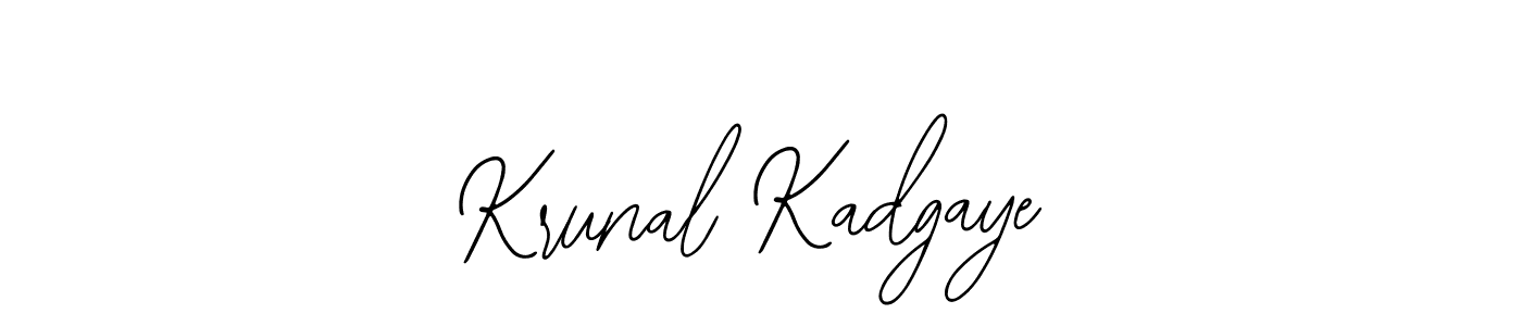 The best way (Bearetta-2O07w) to make a short signature is to pick only two or three words in your name. The name Krunal Kadgaye include a total of six letters. For converting this name. Krunal Kadgaye signature style 12 images and pictures png