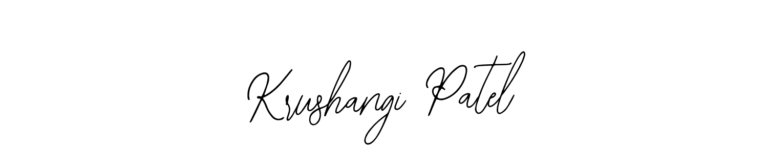 The best way (Bearetta-2O07w) to make a short signature is to pick only two or three words in your name. The name Krushangi Patel include a total of six letters. For converting this name. Krushangi Patel signature style 12 images and pictures png