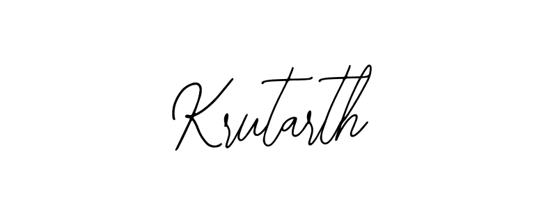 How to make Krutarth name signature. Use Bearetta-2O07w style for creating short signs online. This is the latest handwritten sign. Krutarth signature style 12 images and pictures png