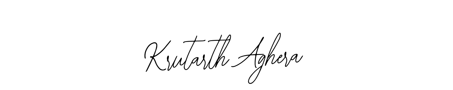 How to make Krutarth Aghera name signature. Use Bearetta-2O07w style for creating short signs online. This is the latest handwritten sign. Krutarth Aghera signature style 12 images and pictures png