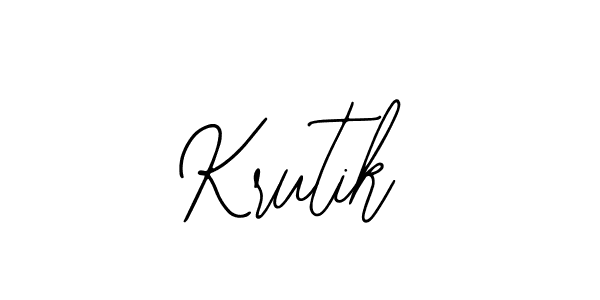 You should practise on your own different ways (Bearetta-2O07w) to write your name (Krutik) in signature. don't let someone else do it for you. Krutik signature style 12 images and pictures png