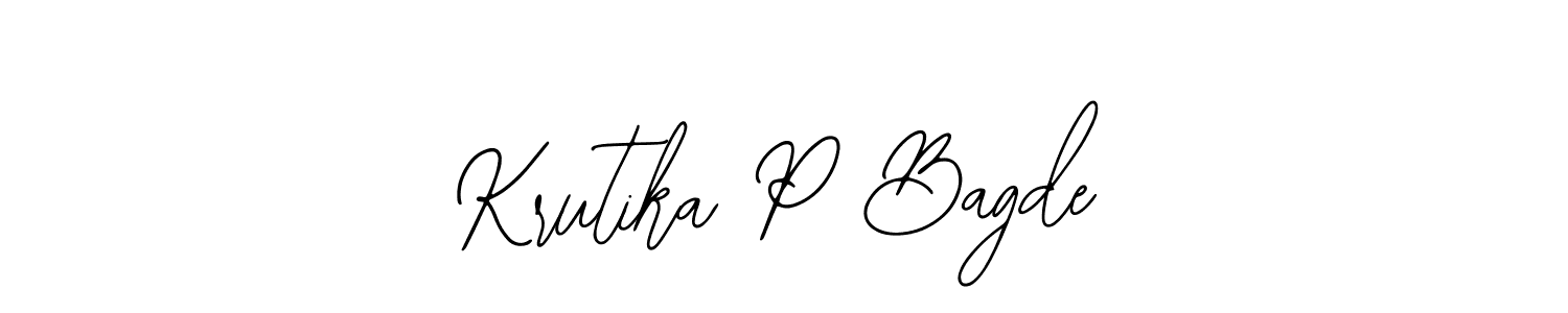 Use a signature maker to create a handwritten signature online. With this signature software, you can design (Bearetta-2O07w) your own signature for name Krutika P Bagde. Krutika P Bagde signature style 12 images and pictures png
