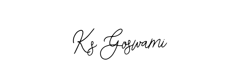 You should practise on your own different ways (Bearetta-2O07w) to write your name (Ks Goswami) in signature. don't let someone else do it for you. Ks Goswami signature style 12 images and pictures png