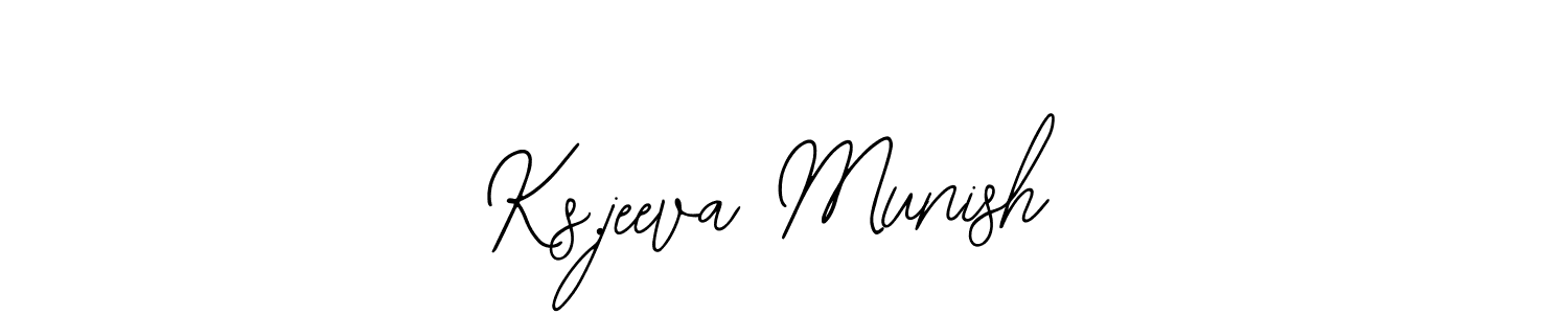 Bearetta-2O07w is a professional signature style that is perfect for those who want to add a touch of class to their signature. It is also a great choice for those who want to make their signature more unique. Get Ks.jeeva Munish name to fancy signature for free. Ks.jeeva Munish signature style 12 images and pictures png