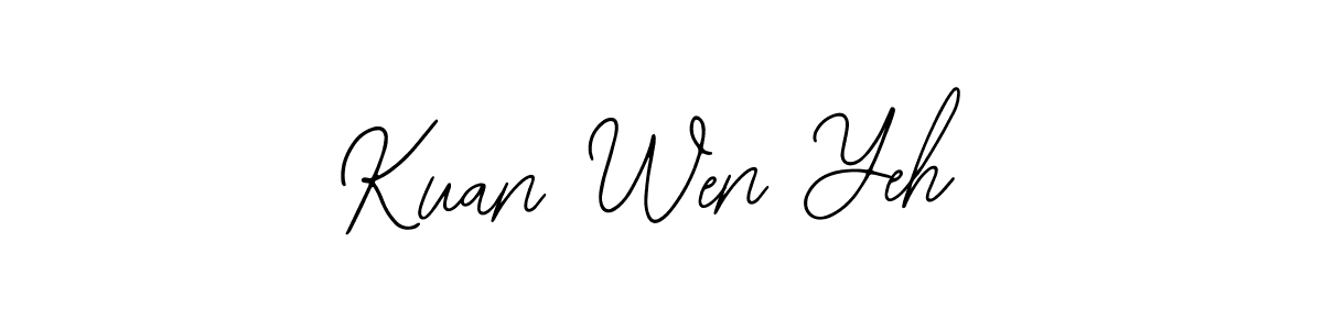 The best way (Bearetta-2O07w) to make a short signature is to pick only two or three words in your name. The name Kuan Wen Yeh include a total of six letters. For converting this name. Kuan Wen Yeh signature style 12 images and pictures png