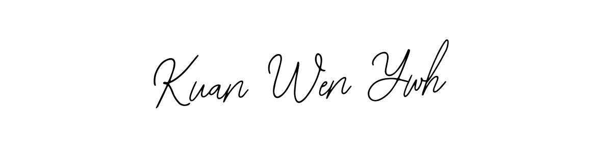 You should practise on your own different ways (Bearetta-2O07w) to write your name (Kuan Wen Ywh) in signature. don't let someone else do it for you. Kuan Wen Ywh signature style 12 images and pictures png