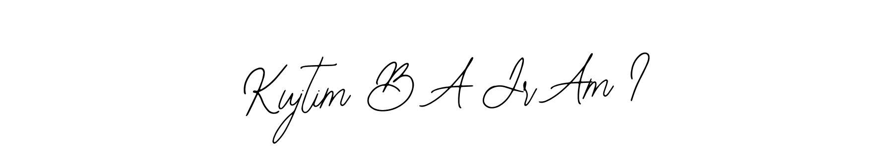 Use a signature maker to create a handwritten signature online. With this signature software, you can design (Bearetta-2O07w) your own signature for name Kujtim B A Jr Am I. Kujtim B A Jr Am I signature style 12 images and pictures png