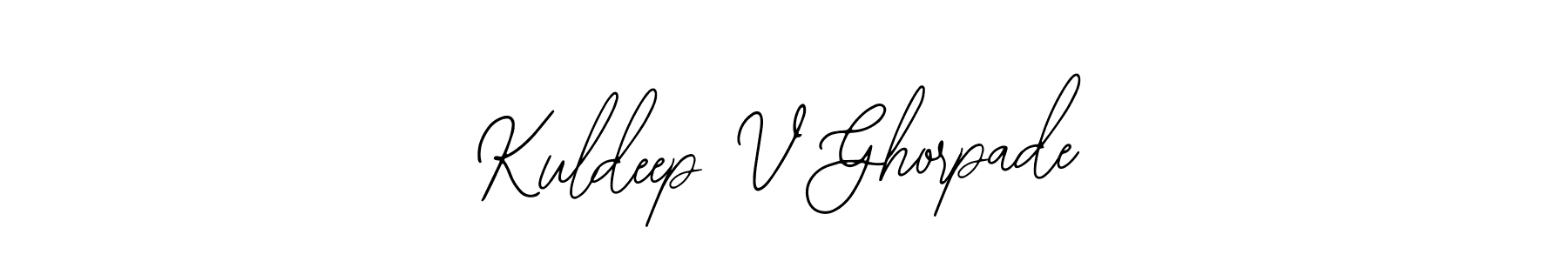 How to make Kuldeep V Ghorpade name signature. Use Bearetta-2O07w style for creating short signs online. This is the latest handwritten sign. Kuldeep V Ghorpade signature style 12 images and pictures png