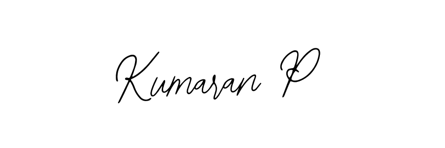 How to make Kumaran P name signature. Use Bearetta-2O07w style for creating short signs online. This is the latest handwritten sign. Kumaran P signature style 12 images and pictures png