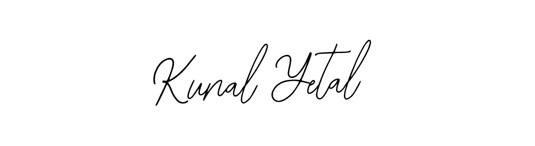 How to make Kunal Yetal name signature. Use Bearetta-2O07w style for creating short signs online. This is the latest handwritten sign. Kunal Yetal signature style 12 images and pictures png