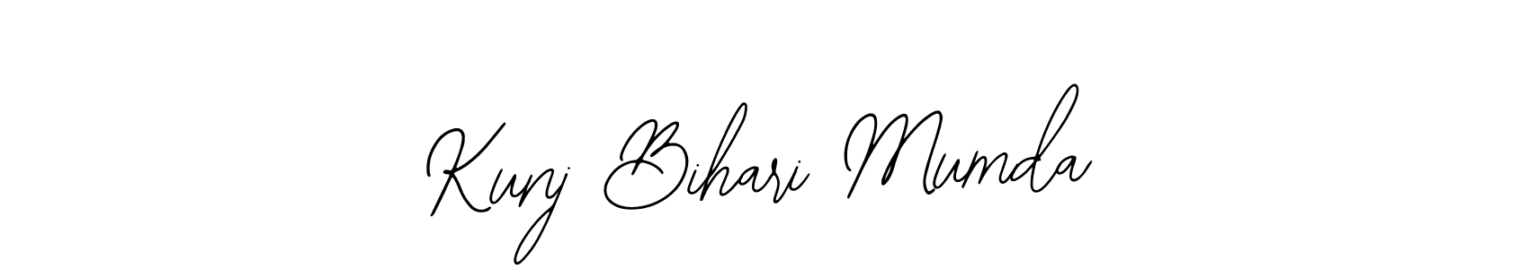 You should practise on your own different ways (Bearetta-2O07w) to write your name (Kunj Bihari Mumda) in signature. don't let someone else do it for you. Kunj Bihari Mumda signature style 12 images and pictures png