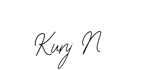 How to make Kunj N name signature. Use Bearetta-2O07w style for creating short signs online. This is the latest handwritten sign. Kunj N signature style 12 images and pictures png