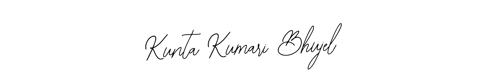 The best way (Bearetta-2O07w) to make a short signature is to pick only two or three words in your name. The name Kunta Kumari Bhujel include a total of six letters. For converting this name. Kunta Kumari Bhujel signature style 12 images and pictures png