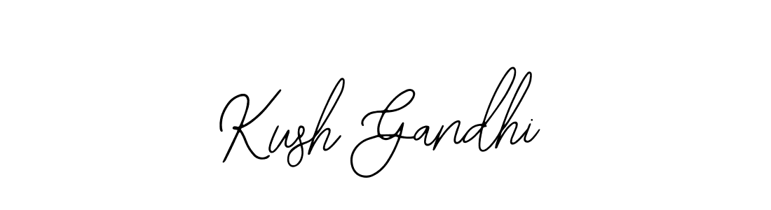 How to make Kush Gandhi name signature. Use Bearetta-2O07w style for creating short signs online. This is the latest handwritten sign. Kush Gandhi signature style 12 images and pictures png