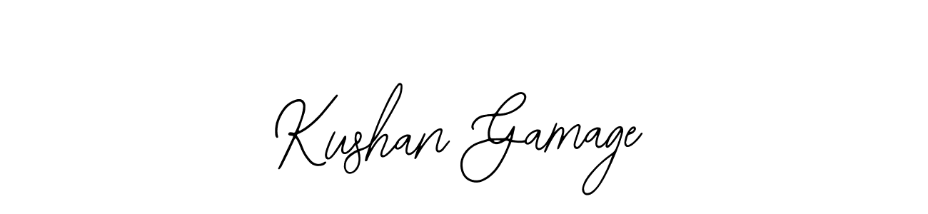 Design your own signature with our free online signature maker. With this signature software, you can create a handwritten (Bearetta-2O07w) signature for name Kushan Gamage. Kushan Gamage signature style 12 images and pictures png