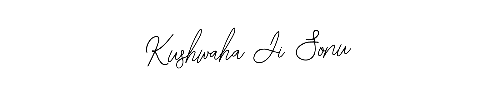 How to make Kushwaha Ji Sonu name signature. Use Bearetta-2O07w style for creating short signs online. This is the latest handwritten sign. Kushwaha Ji Sonu signature style 12 images and pictures png