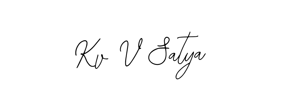 The best way (Bearetta-2O07w) to make a short signature is to pick only two or three words in your name. The name Kv V Satya include a total of six letters. For converting this name. Kv V Satya signature style 12 images and pictures png