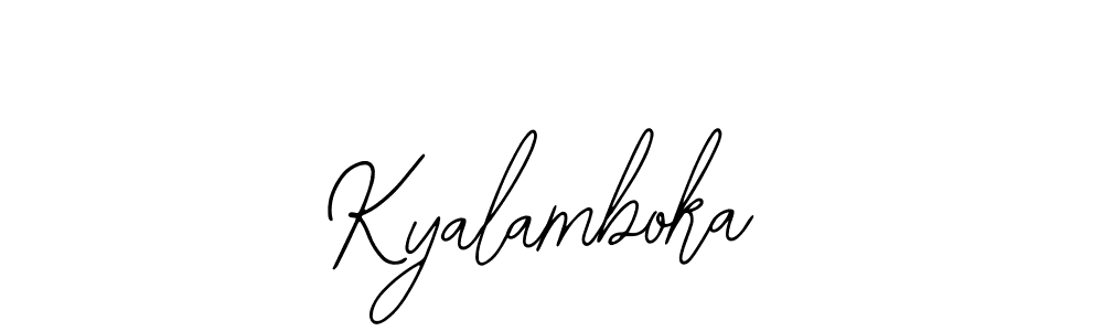 Bearetta-2O07w is a professional signature style that is perfect for those who want to add a touch of class to their signature. It is also a great choice for those who want to make their signature more unique. Get Kyalamboka name to fancy signature for free. Kyalamboka signature style 12 images and pictures png