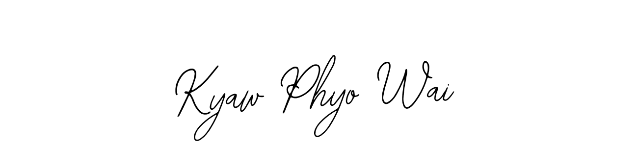 Also You can easily find your signature by using the search form. We will create Kyaw Phyo Wai name handwritten signature images for you free of cost using Bearetta-2O07w sign style. Kyaw Phyo Wai signature style 12 images and pictures png
