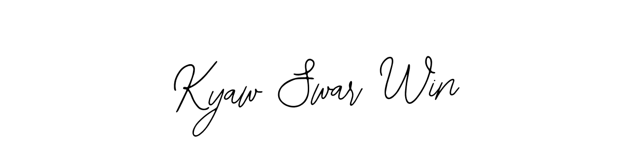 You should practise on your own different ways (Bearetta-2O07w) to write your name (Kyaw Swar Win) in signature. don't let someone else do it for you. Kyaw Swar Win signature style 12 images and pictures png