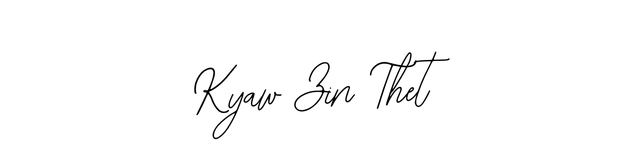 The best way (Bearetta-2O07w) to make a short signature is to pick only two or three words in your name. The name Kyaw Zin Thet include a total of six letters. For converting this name. Kyaw Zin Thet signature style 12 images and pictures png
