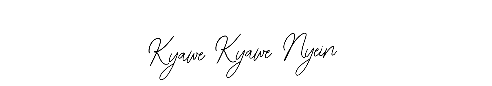 How to make Kyawe Kyawe Nyein name signature. Use Bearetta-2O07w style for creating short signs online. This is the latest handwritten sign. Kyawe Kyawe Nyein signature style 12 images and pictures png