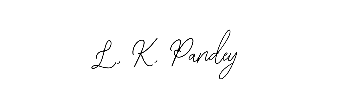 Bearetta-2O07w is a professional signature style that is perfect for those who want to add a touch of class to their signature. It is also a great choice for those who want to make their signature more unique. Get L, K, Pandey name to fancy signature for free. L, K, Pandey signature style 12 images and pictures png