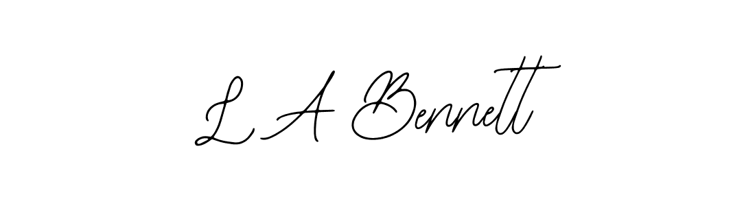 How to make L A Bennett name signature. Use Bearetta-2O07w style for creating short signs online. This is the latest handwritten sign. L A Bennett signature style 12 images and pictures png