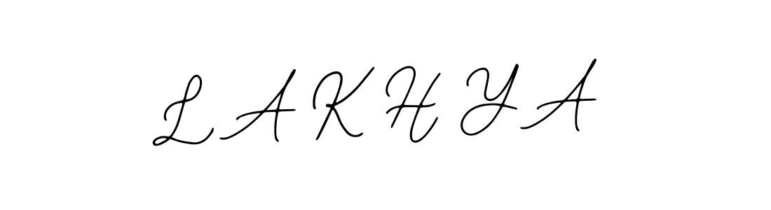 Use a signature maker to create a handwritten signature online. With this signature software, you can design (Bearetta-2O07w) your own signature for name L A K H Y A. L A K H Y A signature style 12 images and pictures png