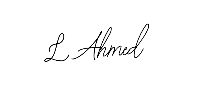 How to make L Ahmed name signature. Use Bearetta-2O07w style for creating short signs online. This is the latest handwritten sign. L Ahmed signature style 12 images and pictures png