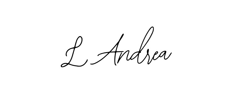 The best way (Bearetta-2O07w) to make a short signature is to pick only two or three words in your name. The name L Andrea include a total of six letters. For converting this name. L Andrea signature style 12 images and pictures png
