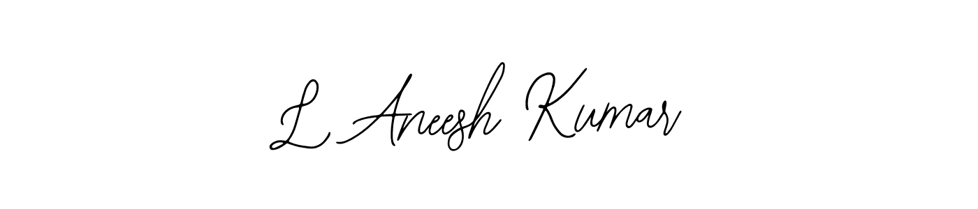 How to make L Aneesh Kumar name signature. Use Bearetta-2O07w style for creating short signs online. This is the latest handwritten sign. L Aneesh Kumar signature style 12 images and pictures png