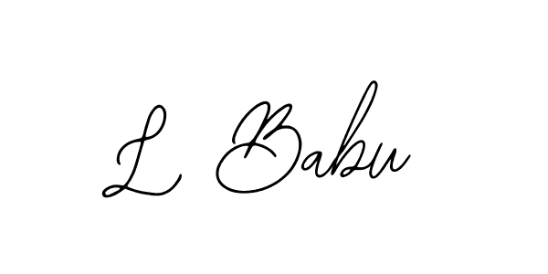 if you are searching for the best signature style for your name L Babu. so please give up your signature search. here we have designed multiple signature styles  using Bearetta-2O07w. L Babu signature style 12 images and pictures png