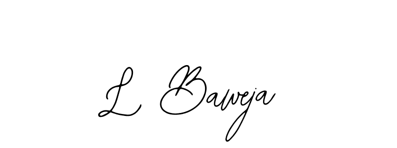 The best way (Bearetta-2O07w) to make a short signature is to pick only two or three words in your name. The name L Baweja include a total of six letters. For converting this name. L Baweja signature style 12 images and pictures png