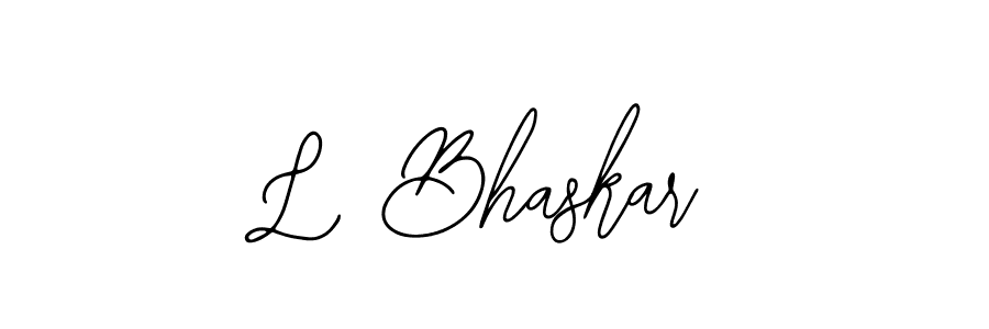 How to make L Bhaskar name signature. Use Bearetta-2O07w style for creating short signs online. This is the latest handwritten sign. L Bhaskar signature style 12 images and pictures png