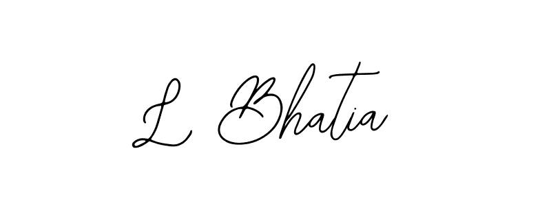 How to make L Bhatia name signature. Use Bearetta-2O07w style for creating short signs online. This is the latest handwritten sign. L Bhatia signature style 12 images and pictures png