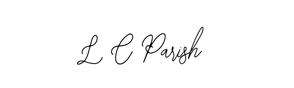 The best way (Bearetta-2O07w) to make a short signature is to pick only two or three words in your name. The name L C Parish include a total of six letters. For converting this name. L C Parish signature style 12 images and pictures png