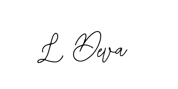 Similarly Bearetta-2O07w is the best handwritten signature design. Signature creator online .You can use it as an online autograph creator for name L Deva. L Deva signature style 12 images and pictures png