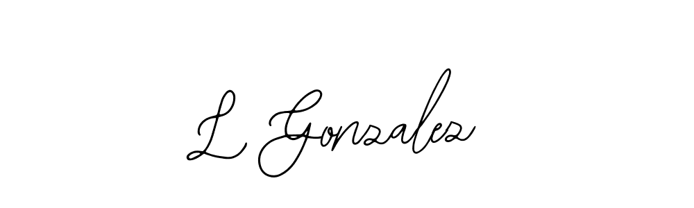 Use a signature maker to create a handwritten signature online. With this signature software, you can design (Bearetta-2O07w) your own signature for name L Gonzalez. L Gonzalez signature style 12 images and pictures png